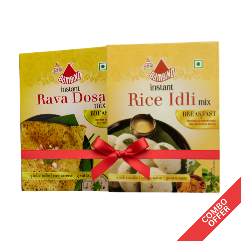 Bambino - Inst. Rava Dosa Mix + Inst. Rice Idli Mix - 200g (Combo)