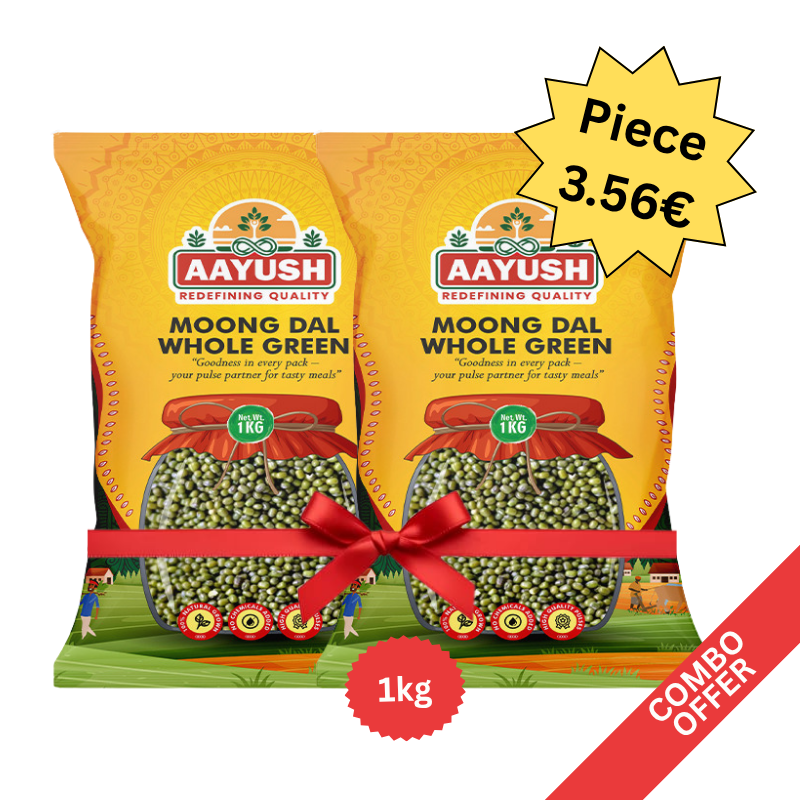 Aayush - Moong Dal Whole Green - 1kg (Combo)