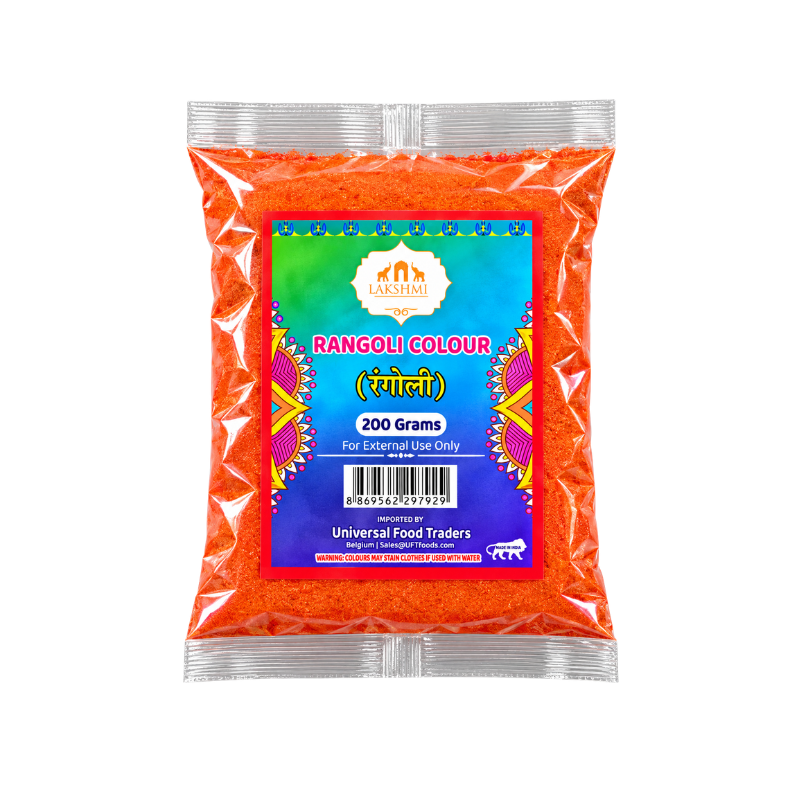 Lakshmi Rangoli orange colour powder 200g