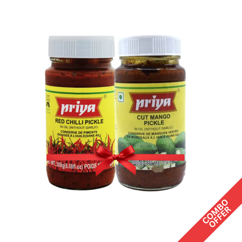Priya - Red Chilli + Cut Mango Pickle - 300g (Combo)