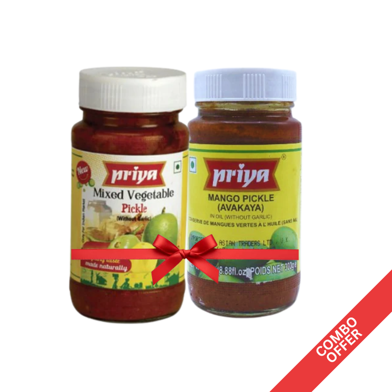 Priya - Mango (Avakaya) + Mixed Vegetable Pickle - 300g (Combo)