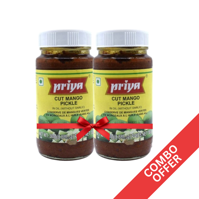 Priya - Cut Mango W/O Garlic Pickle - 300g (Combo)