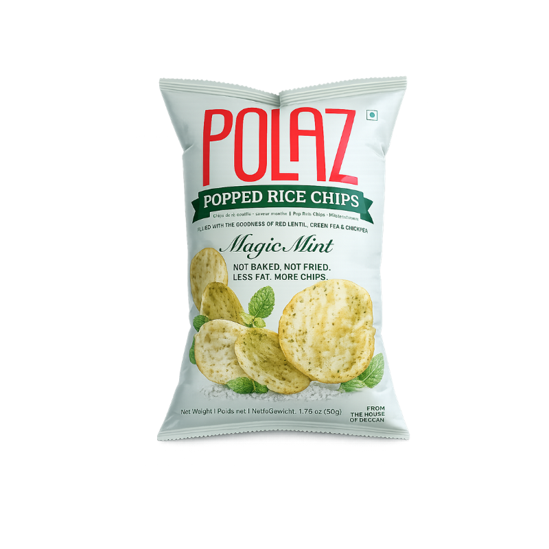 Polaz Popped Rice Chips(Magic Mint)- 50gm