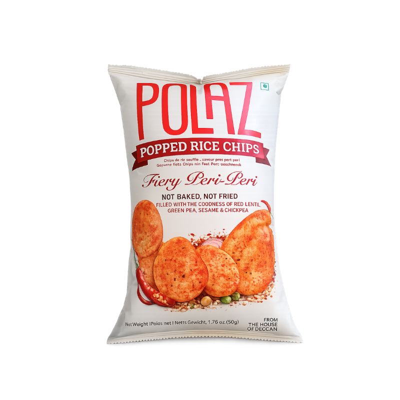 Polaz Popped Rice Chips(Fiery Peri Peri)- 50gm