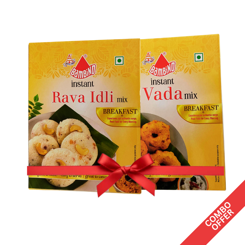 Bambino - Inst. Vada Mix + Inst. Rava Idli Mix - 200g (Combo)