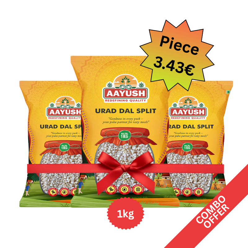 Aayush - Split Urid Dal - 1kg (Combo of 3)