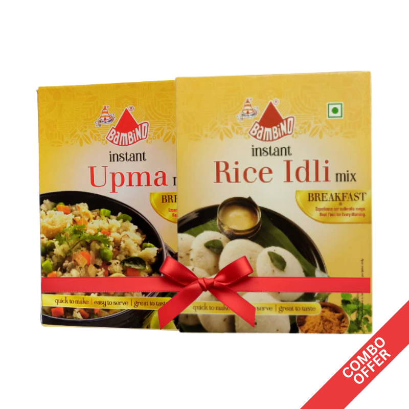 Bambino - Inst. Upma Mix + Inst. Rice Idli Mix - 200g (Combo)