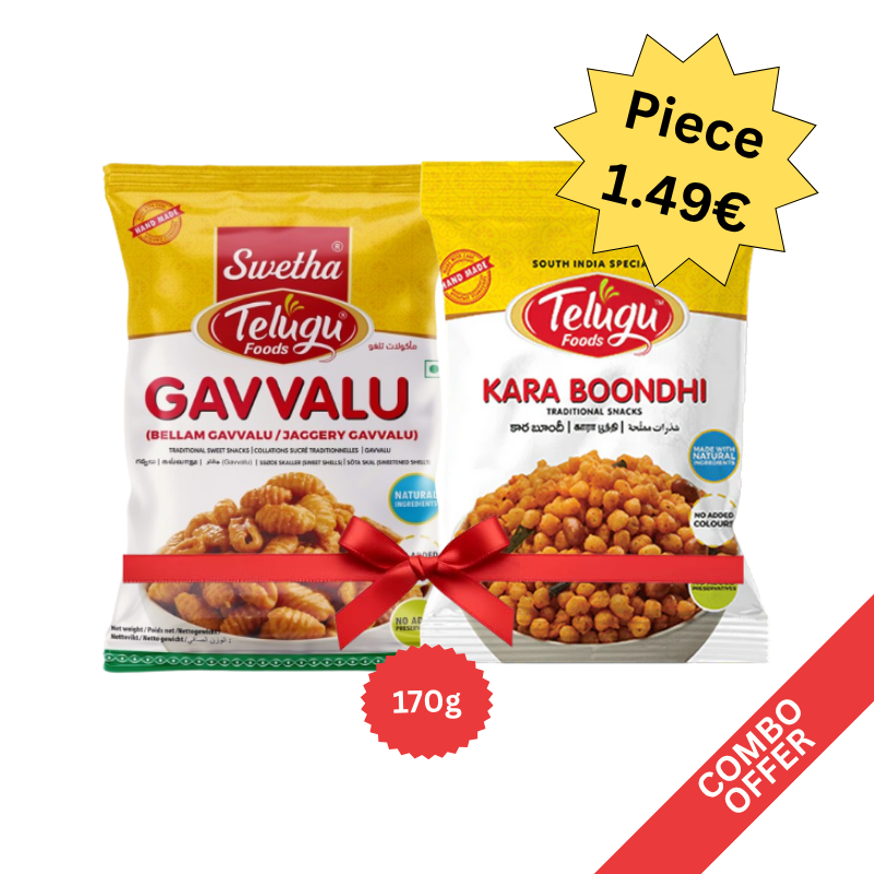 Telugu - Karam Boondi + Bellam Gavvalu - 170g (Combo)