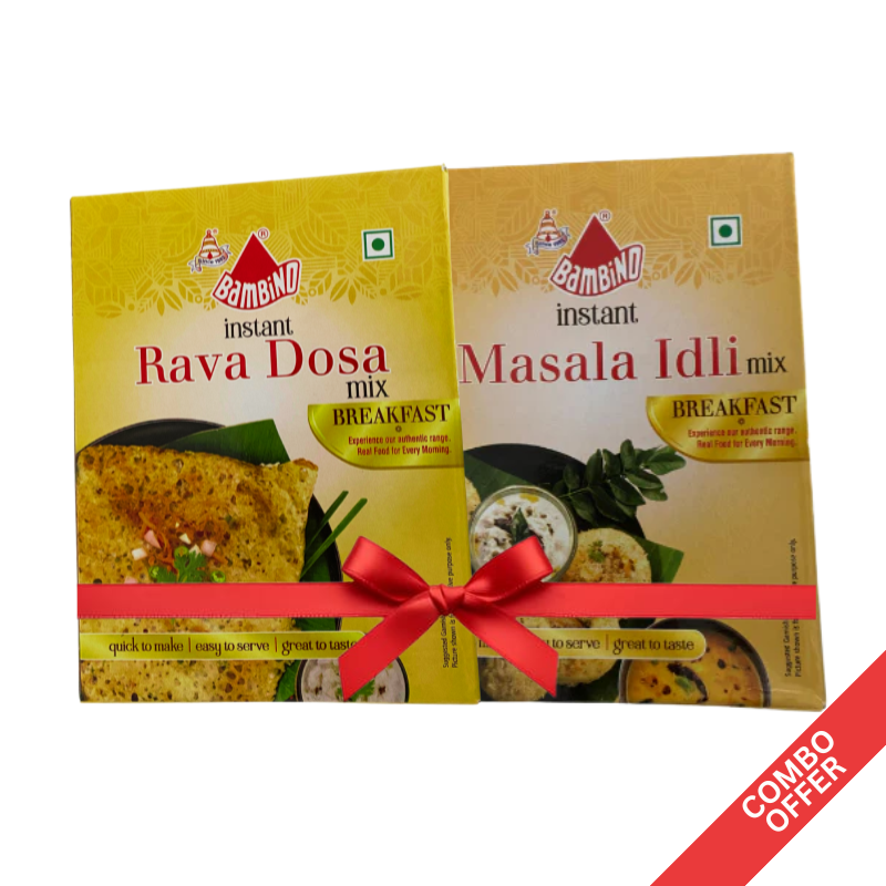 Bambino - Inst. Masala Idli Mix + Inst. Rava Dosa Mix - 200g (Combo)