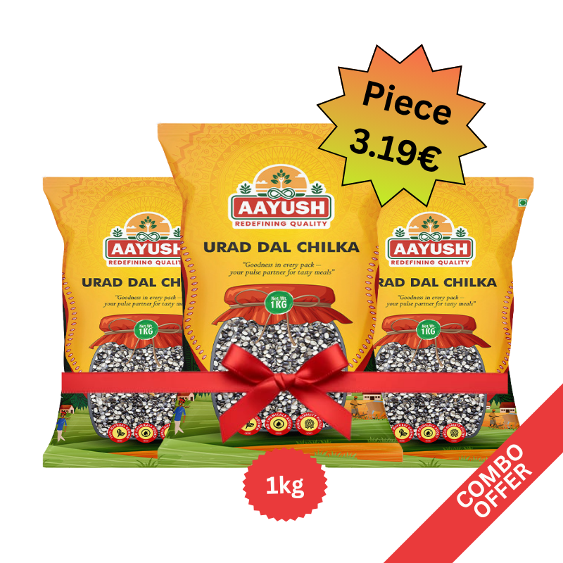 Aayush - Urid Dal Chilka - 1kg (Combo of 3)