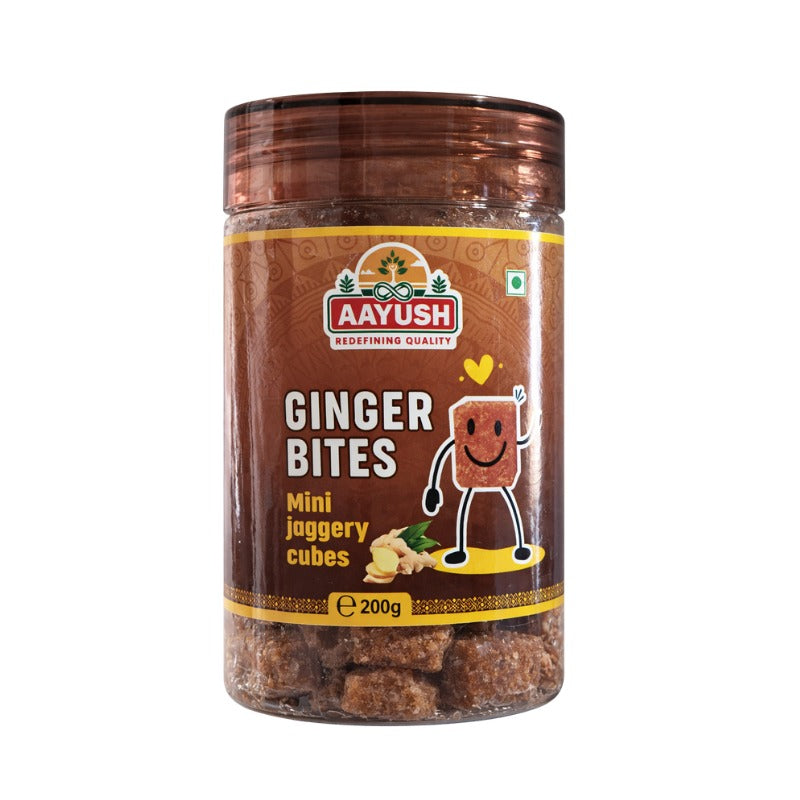 Aayush - Ginger Bites - Mini Jaggery Cubes - 200g