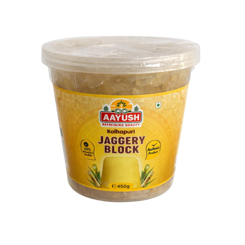 Aayush - Natural Kolhapuri Jaggery Block (Yellow) - 450g