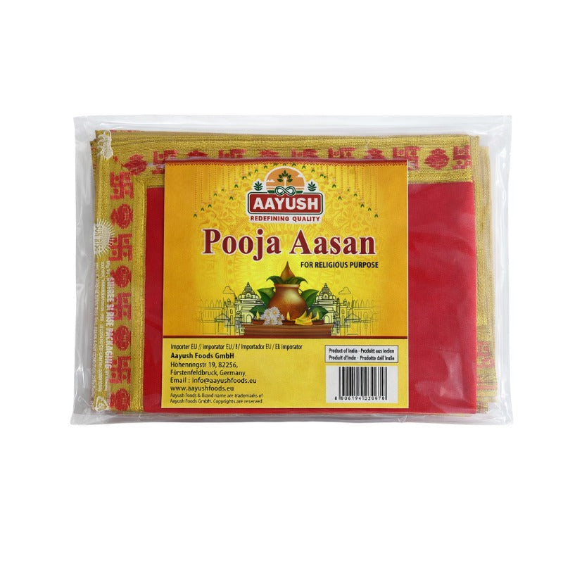 Aayush - Pooja Asan - Velvet With Gold Lace - 1 Pcs