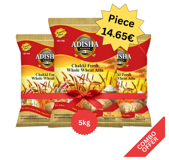 Adisha - Lokwan - Wheat Flour - 5kg (Combo of 3)