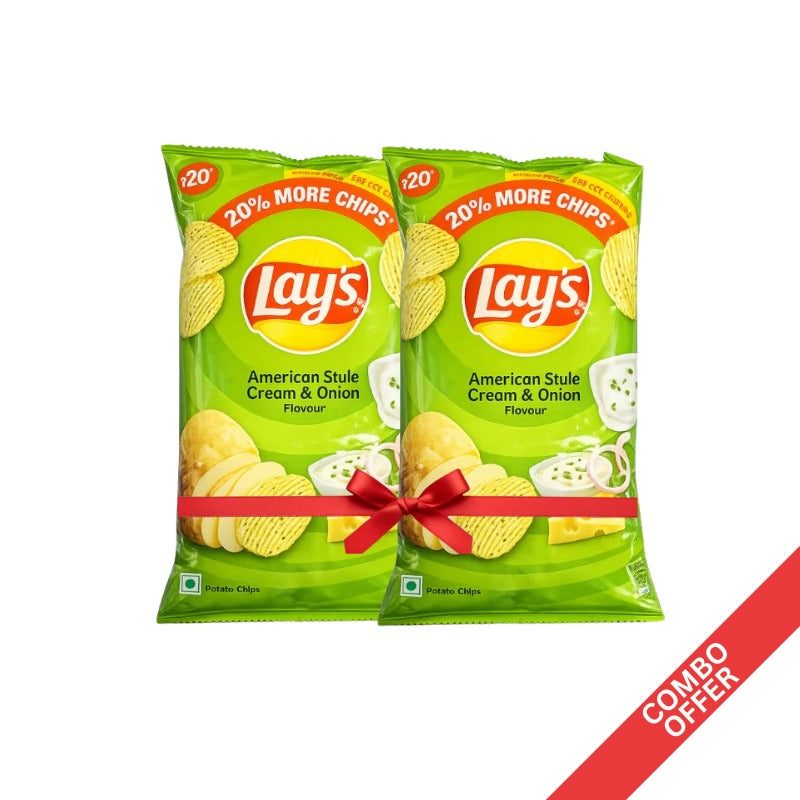 Lays - American Style Cream & Onion (Combo of 2)