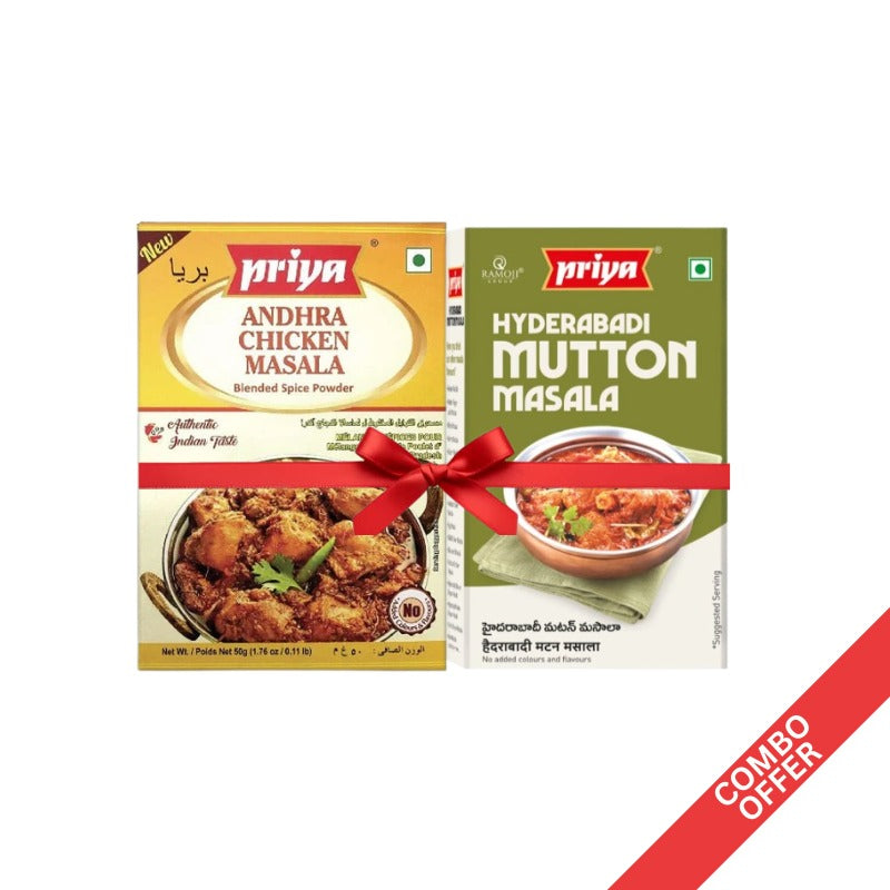 Priya - Andhra Chicken & Hyderabadi Mutton Masala Powder - 50g (Combo)