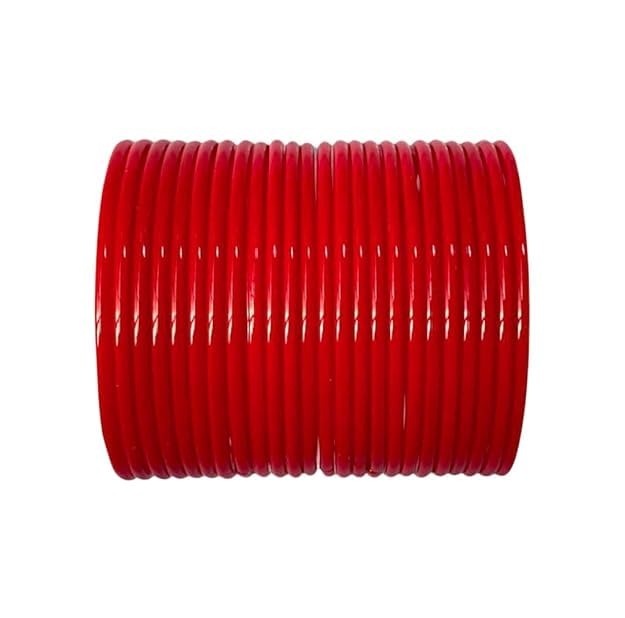 Red Glass Bangle Set - Size 2.4 1 Pack (12 Pieces)