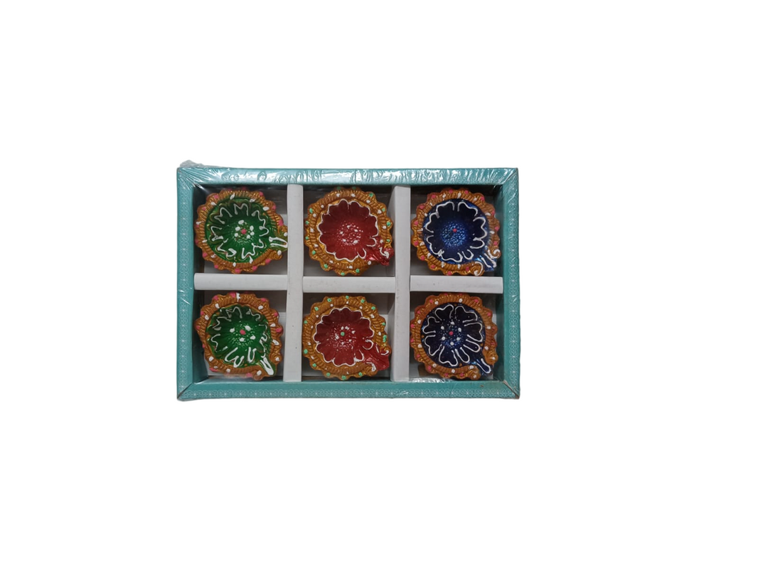 Clay Diya Set Without Wax - 6pc