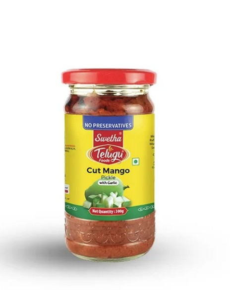 Telugu - Cut Mango W/O Garlic pickle - 300g