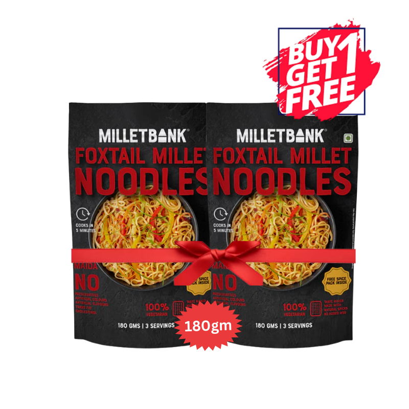 Millet Bank - Foxtail Millet Noodles - 180g (Exp: 25-03-2026) (B1G1)