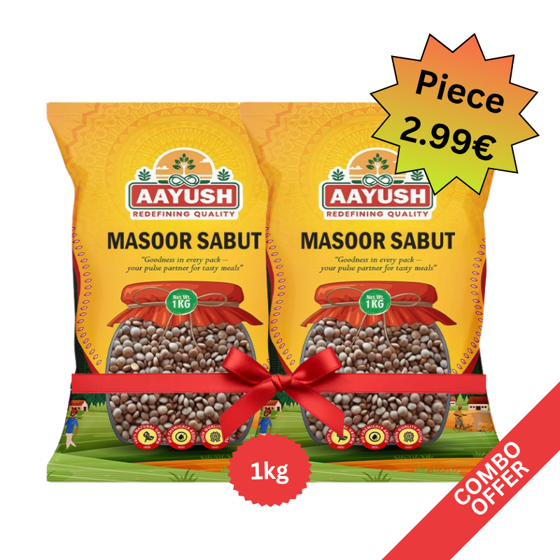 Aayush - Masoor Whole (Sabut) - 1kg (Combo)