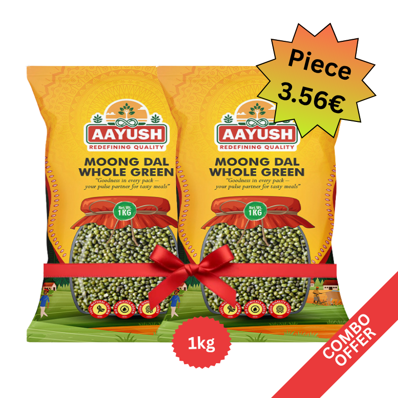 Aayush - Moong Dal Whole Green - 1kg (Combo)