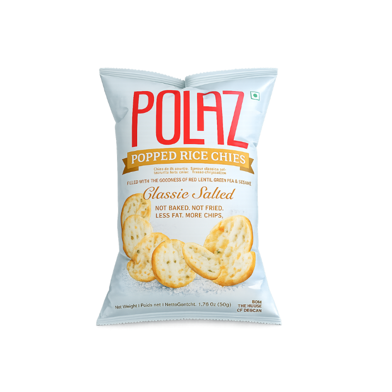 Polaz  Popped Rice Chips(Classic Salted)- 50gm