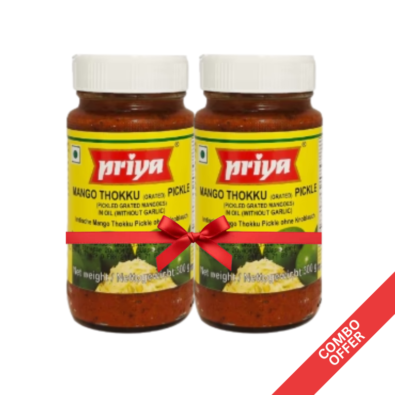 Priya - Mango Thokku W/O Garlic Pickle - 300g (Combo)