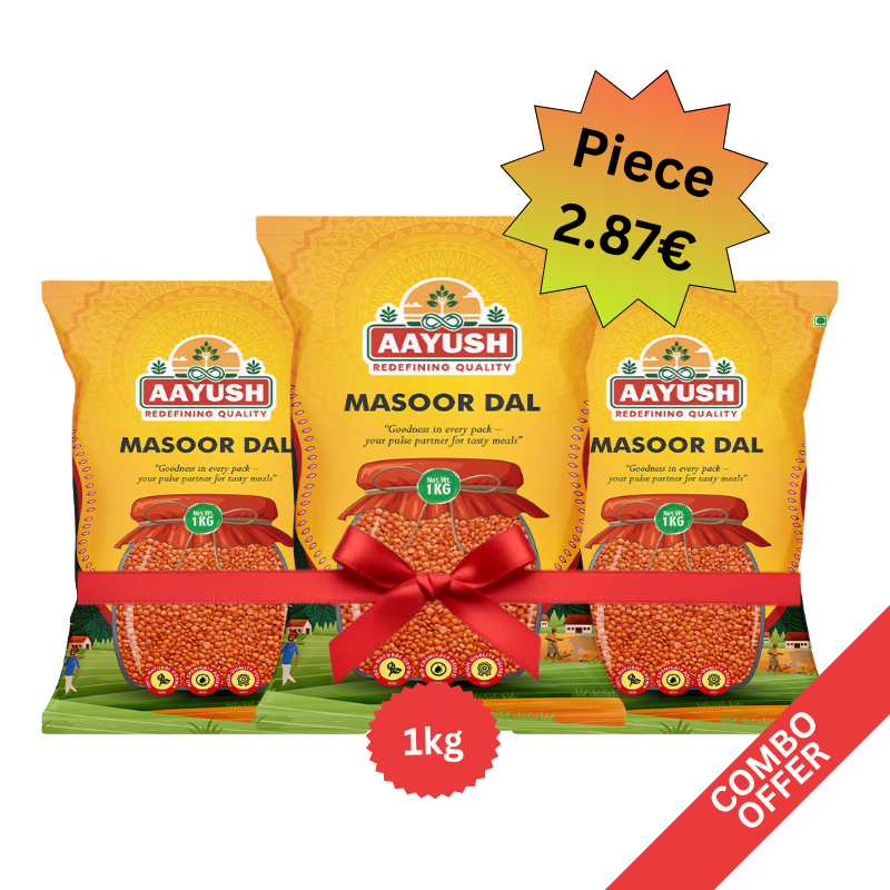 Aayush - Masoor Dal - 1kg (Combo of 3)