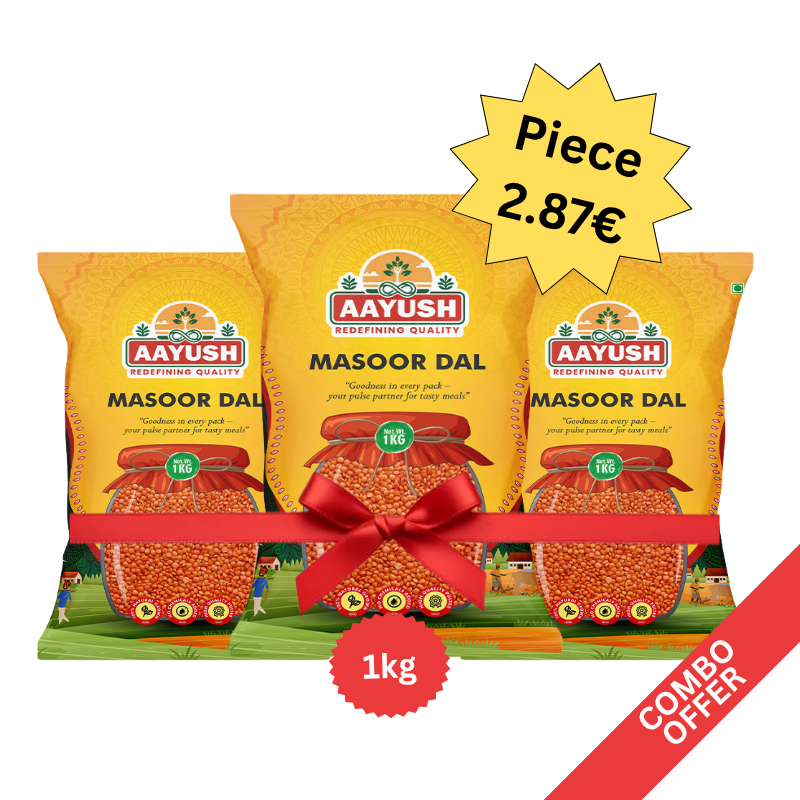 Aayush - Masoor Dal - 1kg (Combo of 3)