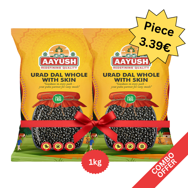 Aayush - Urid Dal Whole With Skin - 1kg (Combo)