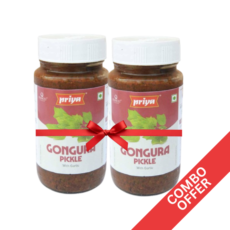 Priya - Gongura W/O Garlic Pickle - 300g (Combo)