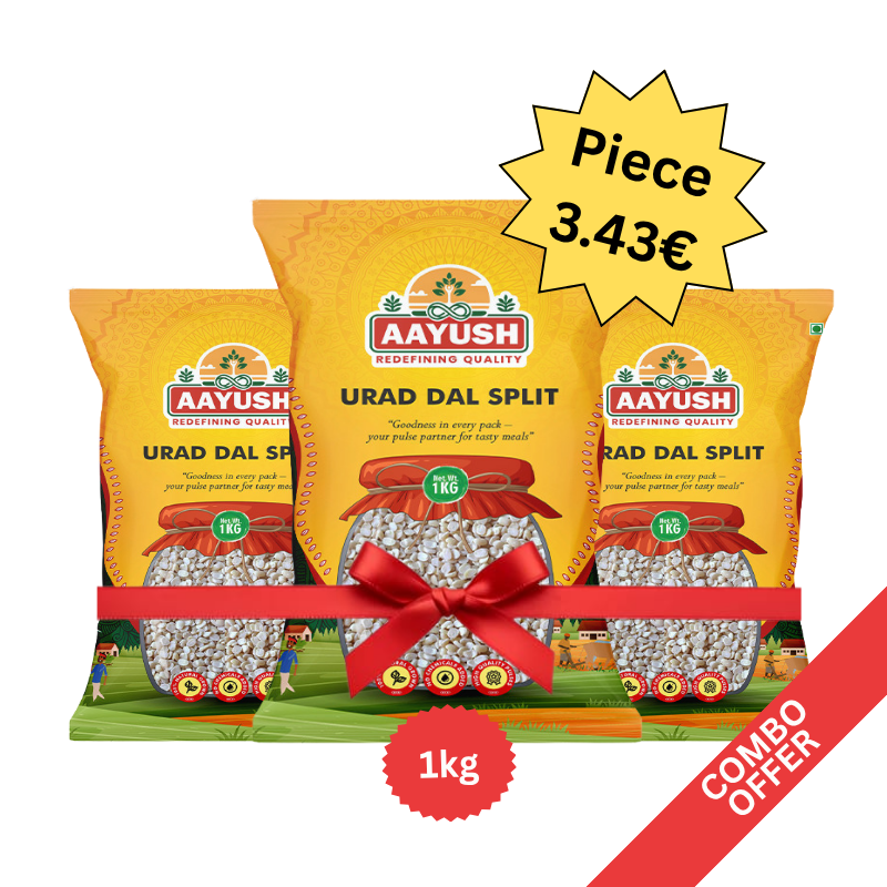 Aayush - Split Urid Dal - 1kg (Combo of 3)
