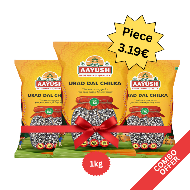 Aayush - Urid Dal Chilka - 1kg (Combo of 3)