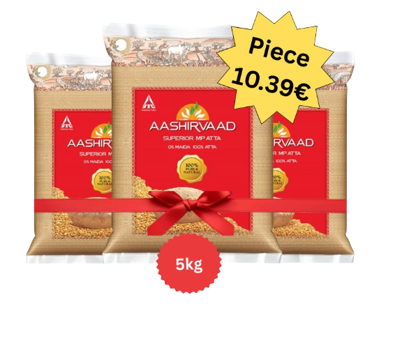 Aashirvaad - Whole Wheat Atta - 5kg (Combo of 3)