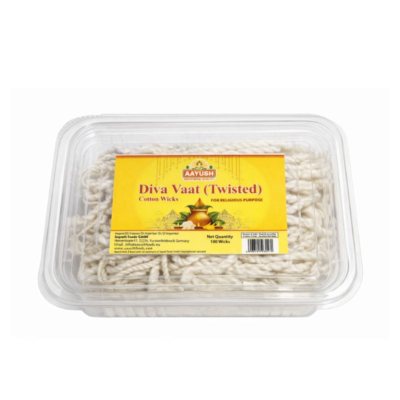 Aayush - Diva Vaat Long/Twisted Cotton Wicks Long - 100 Wicks