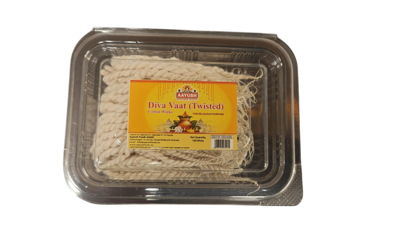 Aayush - Diva Vaat Twisted Cotton Wicks Long - 100 Wicks