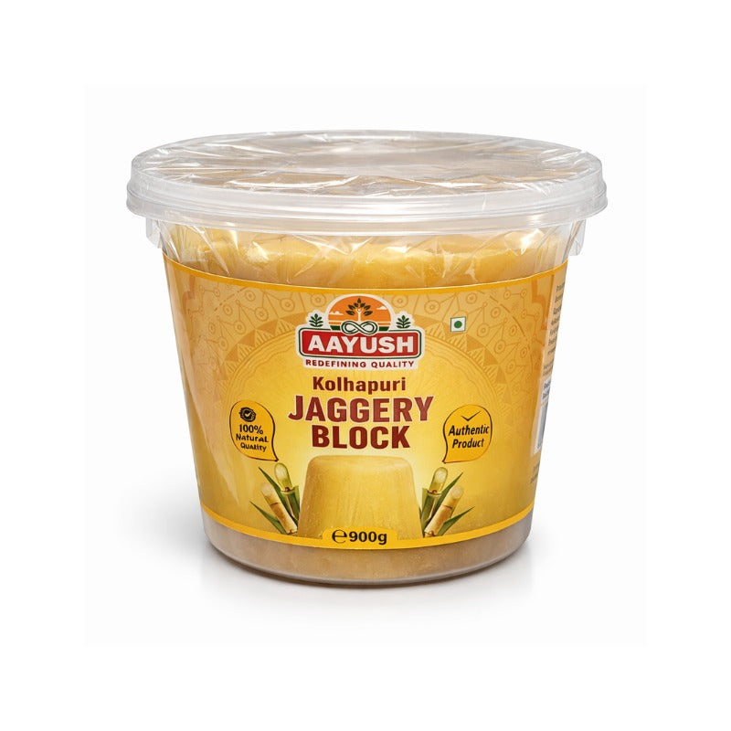Aayush - Natural Kolhapuri Jaggery Block (Yellow) - 900g
