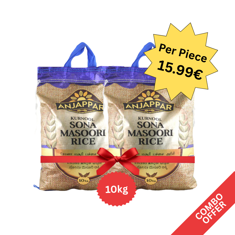 Anjappar - Kurnool Sona Masoori Rice - 10kg (Combo of 2)