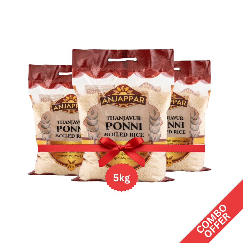 Anjappar - Ponni Boiled Rice Tanjavur - 5kg (Combo of 3)