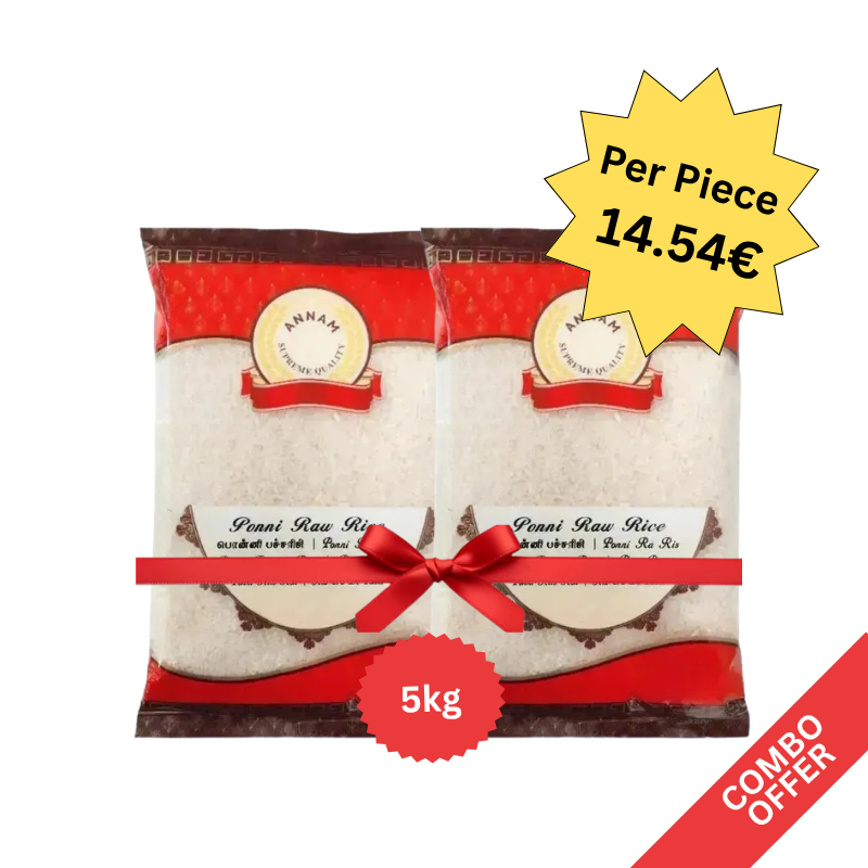 Annam - Ponni Raw Rice - 5kg (Combo of 2)
