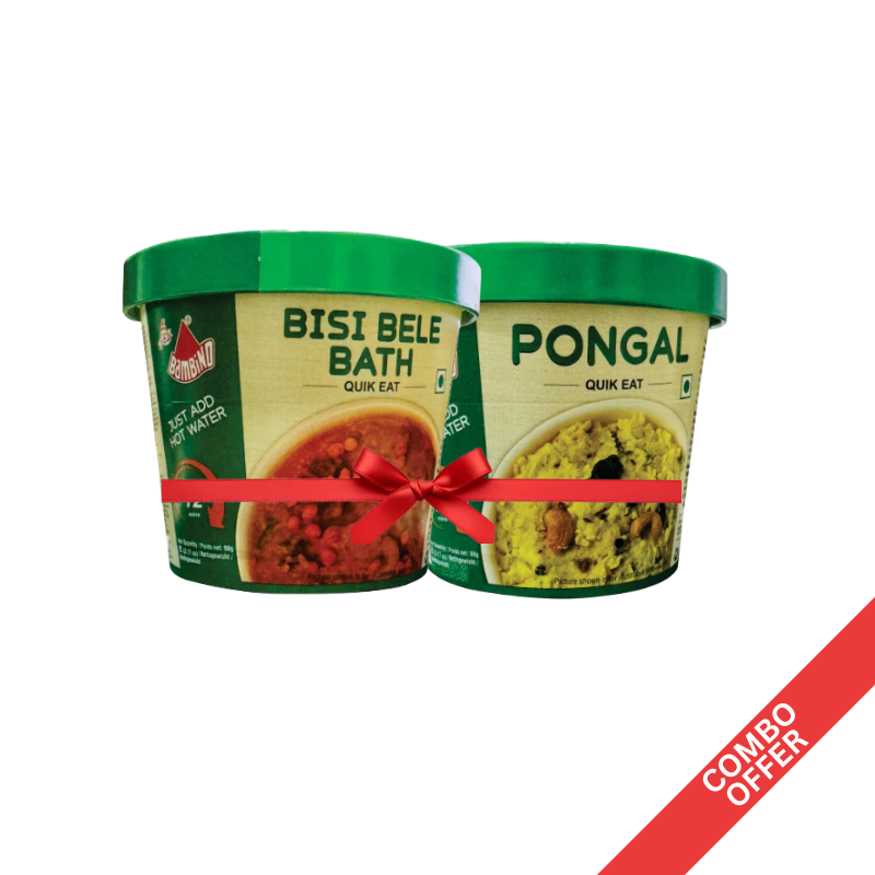 Bambino - Quick Eat Pongal Mix + Bisibelebath - 190g
