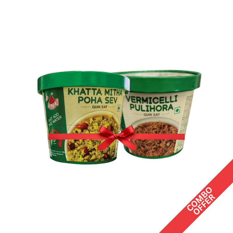 Bambino - Quick Eat Vermicelli Pulihora + Khatta Meeta Poha Sev - 210g