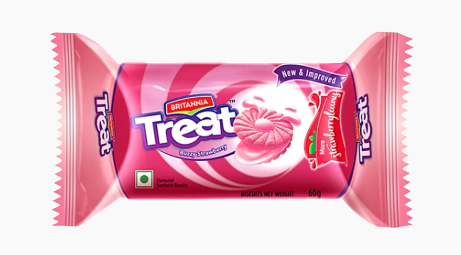 Britannia - Treat Strawberry Cream Biscuit - 100g