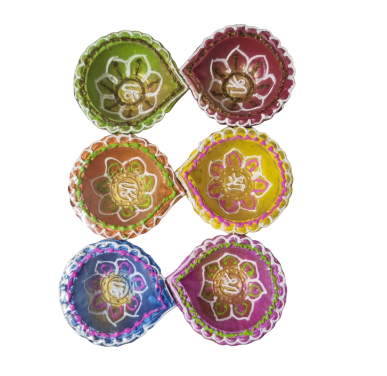 Clay Diya Designed - 6 Pieces