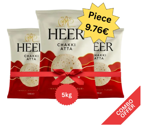 Heer - Chakki Atta Flour - 5kg (Combo of 3)