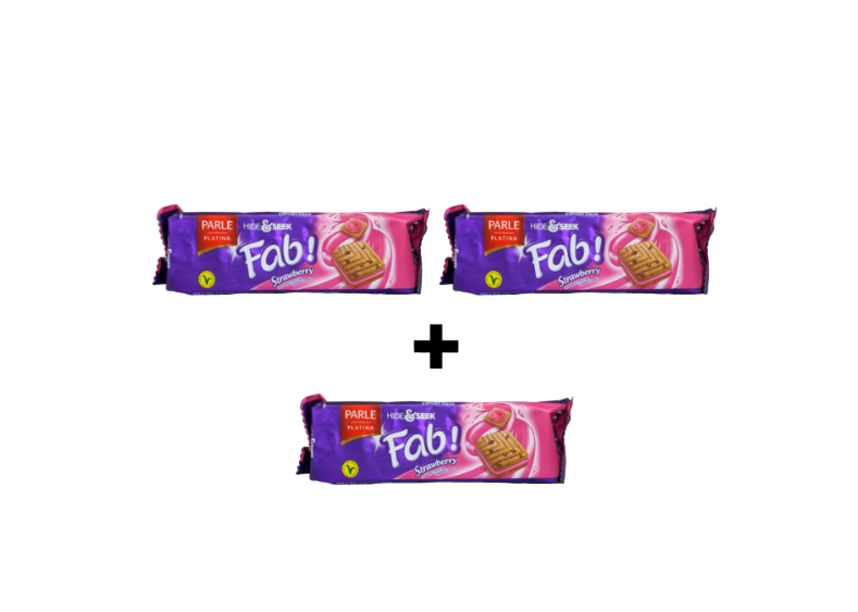 Parle Hide & Sick fab Strawberry - 112gm (Buy 2 get 1 Free)