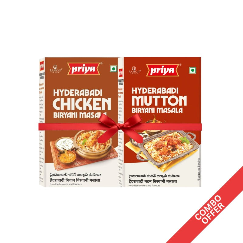Priya - Hyderabadi Chicken & Mutton Biriyani Masala - 50g (Combo)