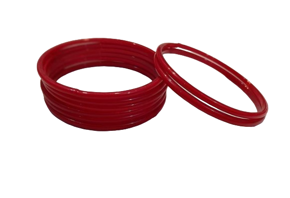 Red Glass Bangle Set - Size 2.6 1 Pack (6 Pieces)