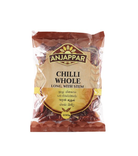 Anjappar - Chilli whole with stem - 100g